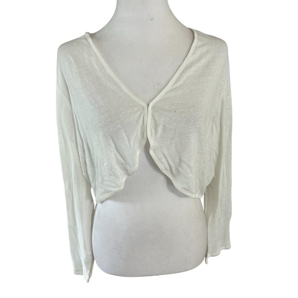 Joie NET Linen Blend Bolero Shrug Sz 10 - Picture 1 of 6